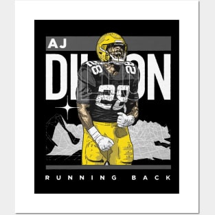 A.J. Dillon Green Bay Cyber Posters and Art